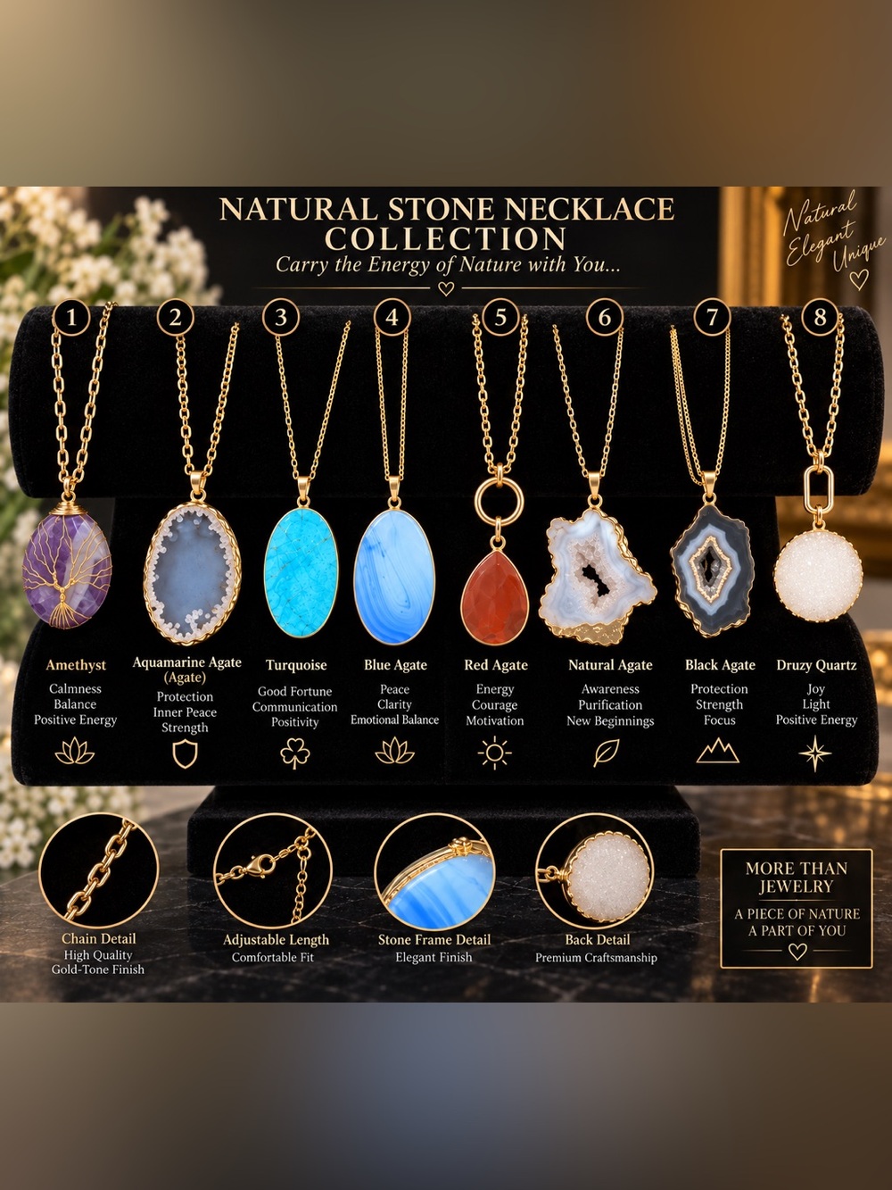 A Touch of Nature, A Touch of Elegance 🌿
    Beautiful natural stone pendant